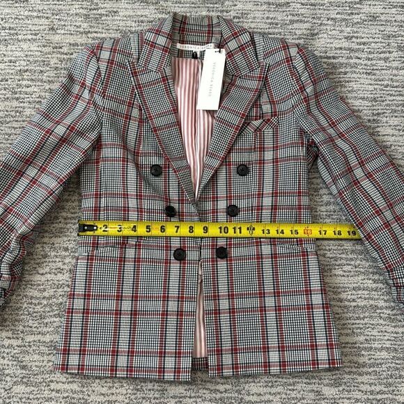 NWT VERONICA BEARD Caldwell Dickey Jacket Size 6 Red/Gray - Picture 12 of 16